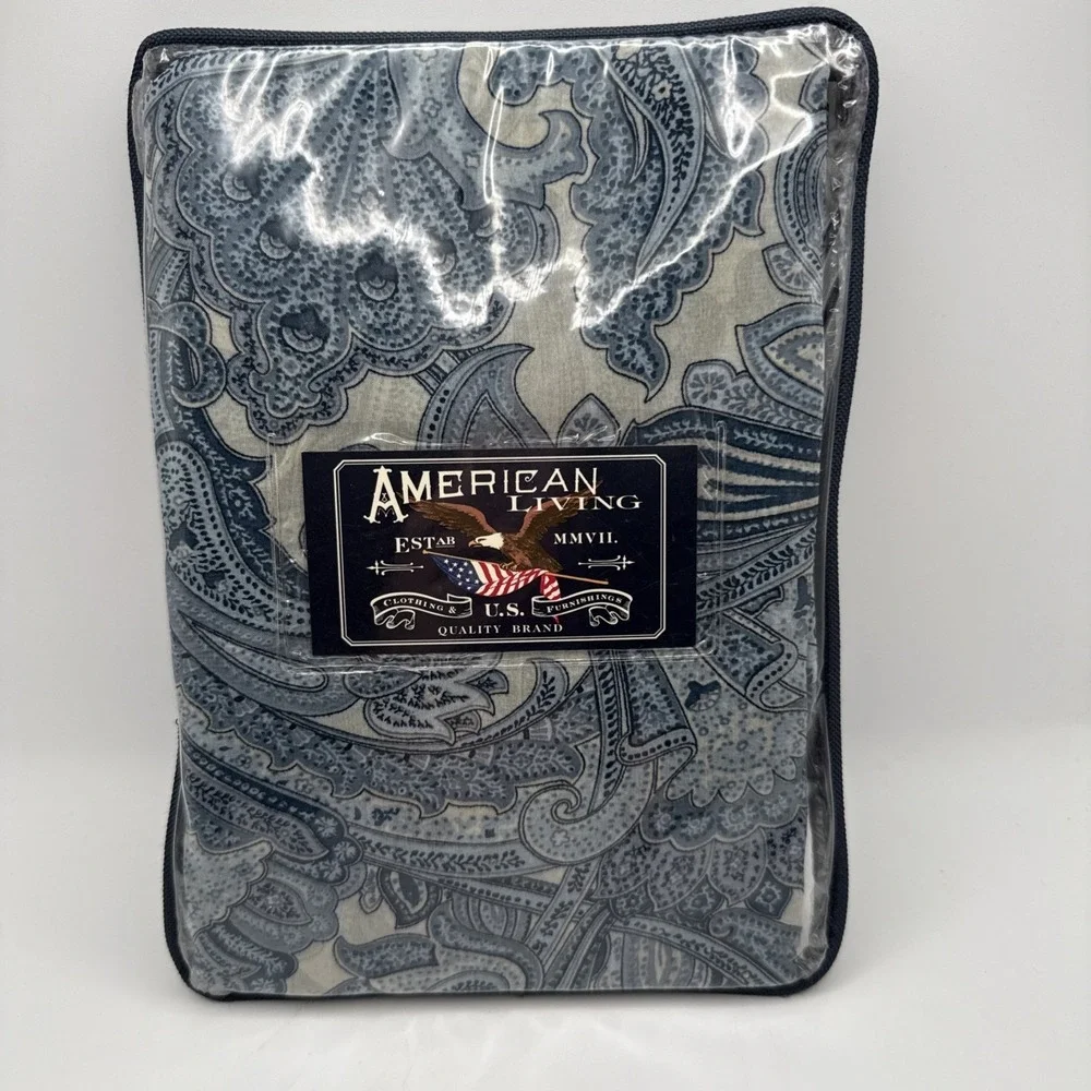 American Living Blue Paisley One Sheer Curtain Panel 52